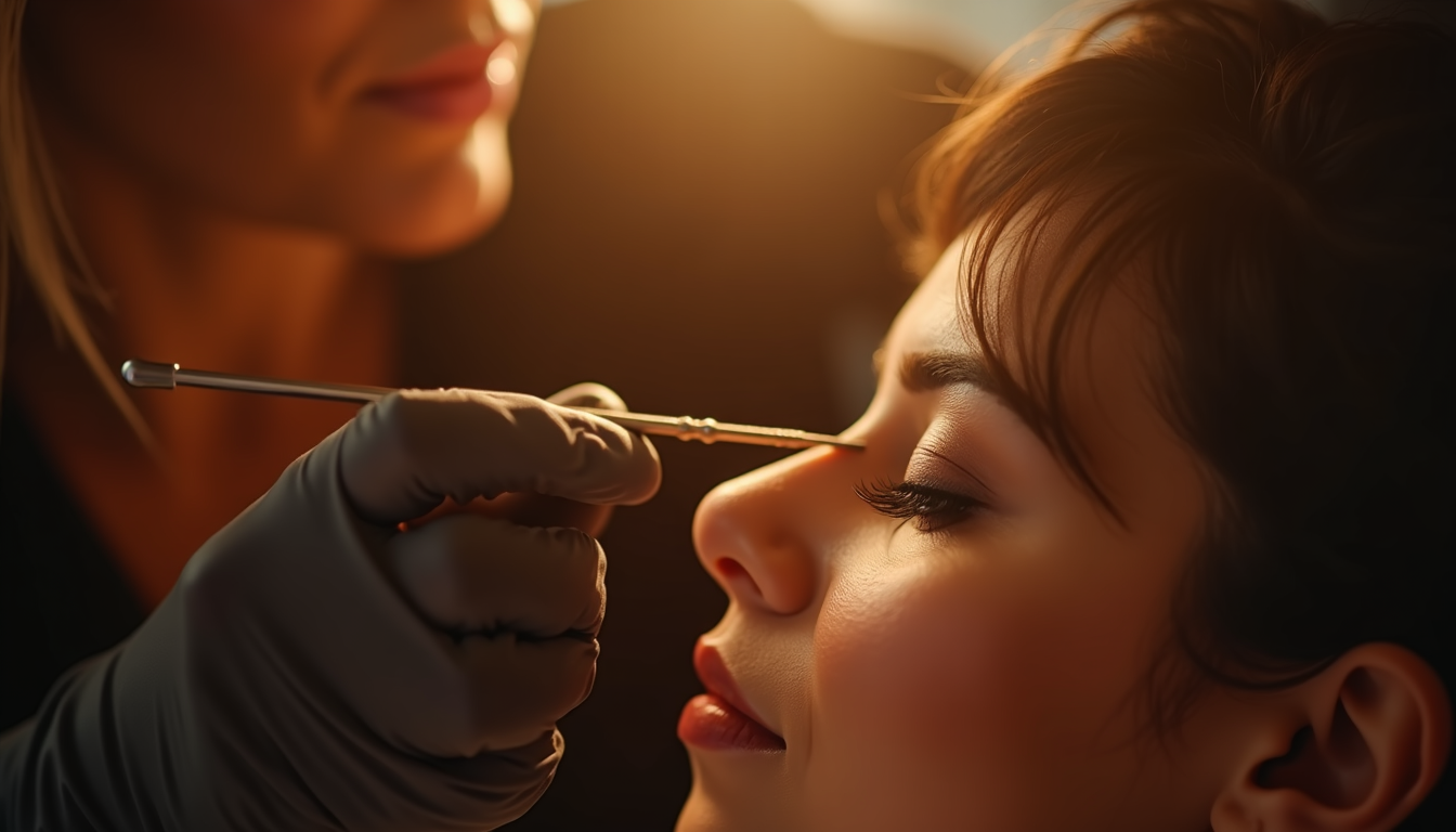 Femeie zâmbind cu sprâncene perfect conturate prin microblading în Ploiești
