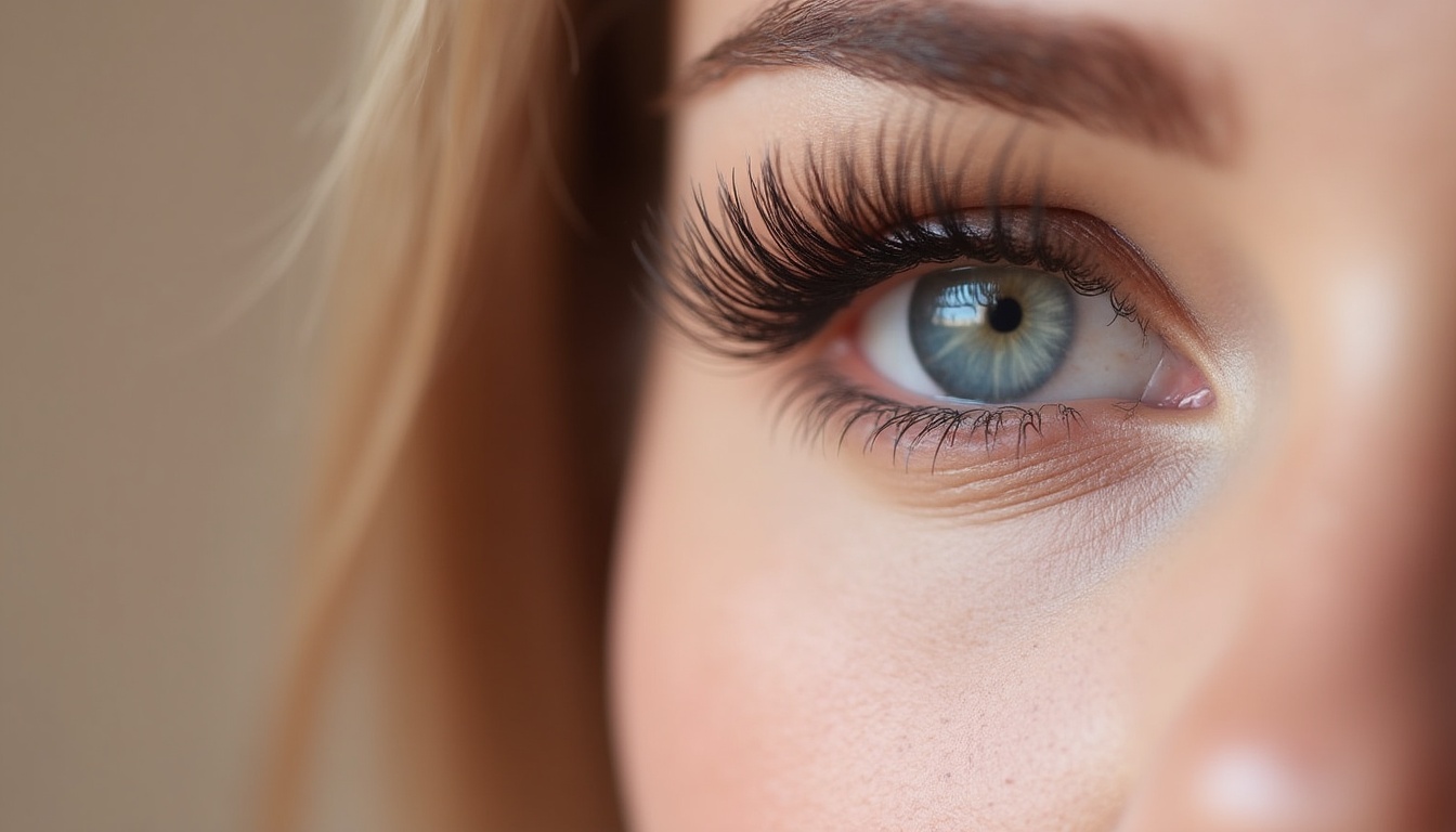 Femeie zambind cu gene laminate perfect, ilustrand preturi laminare gene